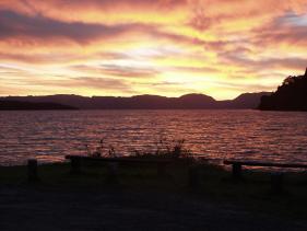 Lake Tarawera - zonsondergang