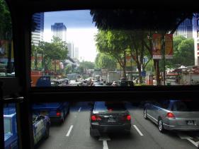 Singapore - Orchard Road vanuit de bus